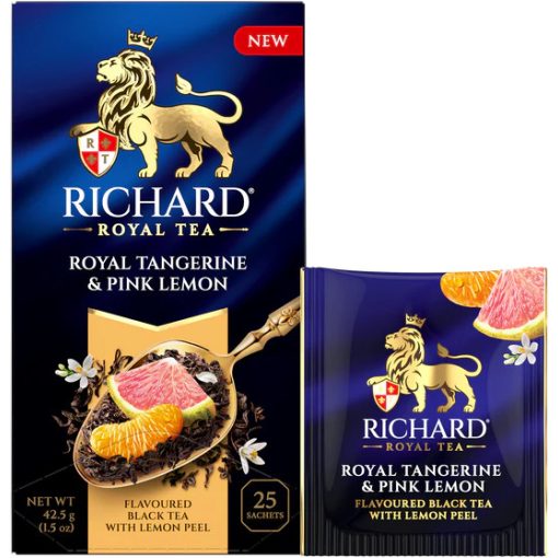 Richard Royal Tangerine & Pink Lemon ízesített fekete tea, 25filter x 1,7g