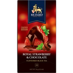   Richard Royal Strawberry & Chocolate ízesített fekete tea, 20 filter x 1,7g