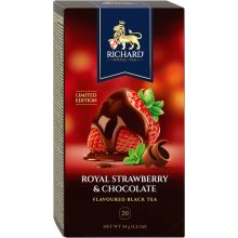 Richard Royal Strawberry & Chocolate ízesített fekete tea, 20 filter x 1,7g
