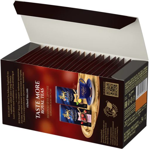 Richard Royal Strawberry & Chocolate ízesített fekete tea, 20 filter x 1,7g