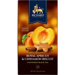   Richard Royal Apricot & Cinnamon biscuit ízesített fekete tea, 20 filter x 1,7g