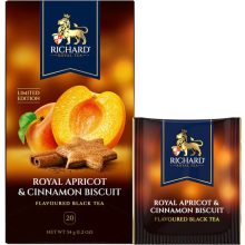 Richard Royal Apricot & Cinnamon biscuit ízesített fekete tea, 20 filter x 1,7g