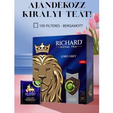 Richard Royal Lord Grey filteres, ízesített fekete tea,  100 filteres family pack