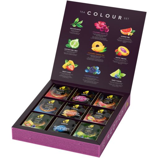 Curtis Colour Tea  Set színezett és ízesített prémium tea válogatás, 45 filteres, 69,5g