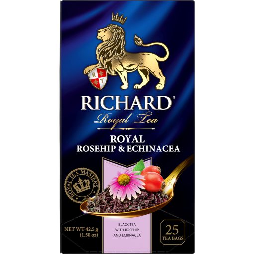 Richard Royal Csipkebogyó&Echinacea, ízesített fekete tea, filteres, 42,5g