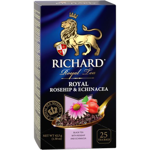 Richard Royal Csipkebogyó&Echinacea, ízesített fekete tea, filteres, 42,5g