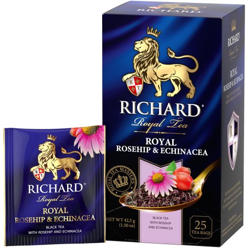 Richard Royal Csipkebogyó&Echinacea, ízesített fekete tea, filteres, 42,5g