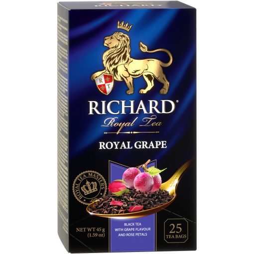 Richard Royal Szőlő, ízesített fekete tea, filteres, 45g