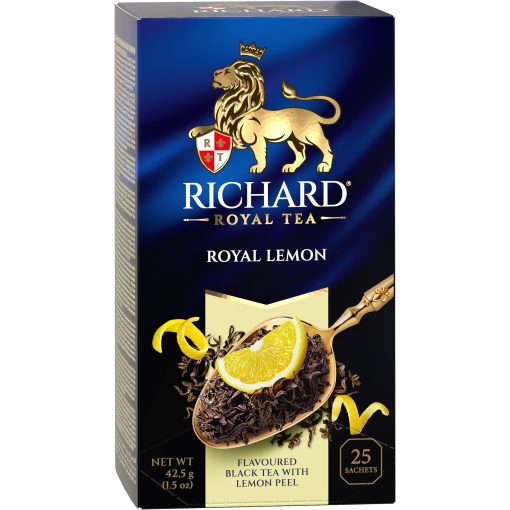 Richard Royal Citrom, ízesített fekete tea, filteres, 45g