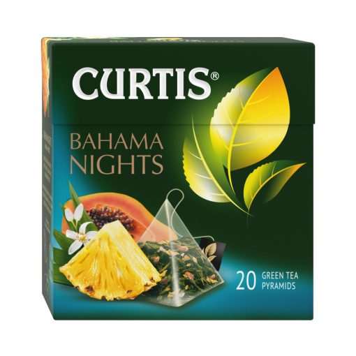 Curtis Bahama-Éjszakák, ízesített zöld tea piramis filterben, 18x1,7gr