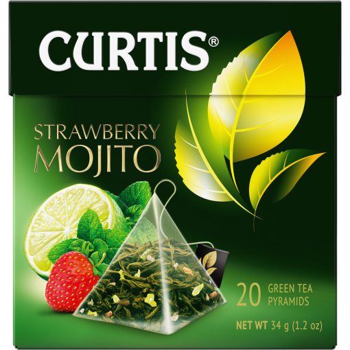 Curtis Eper Mojito, ízesített zöld tea piramis-filterben, 18x1,7gr