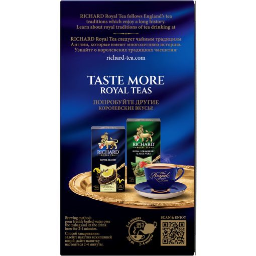 Richard Royal Feketeribizli & Golden alma, ízesített fekete tea, 25 filter x 1,7g
