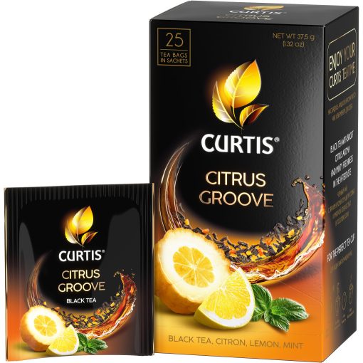 Curtis Citrus Groove , ízesített fekete tea, filteres 37,5g