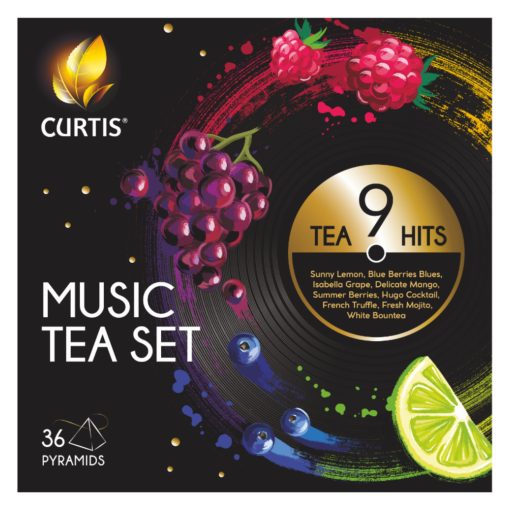 Curtis Music Tea  Set piramis filteres tea válogatás 9 ízzel, 63,2 g