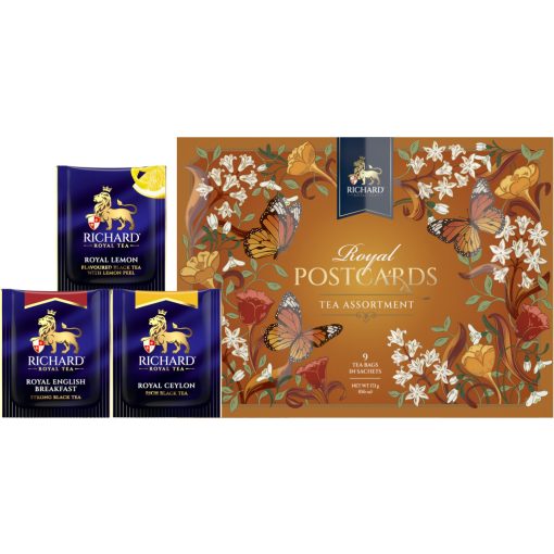 Richard Royal Képeslap filteres fekete teaválogatás 17,1g GOLD
