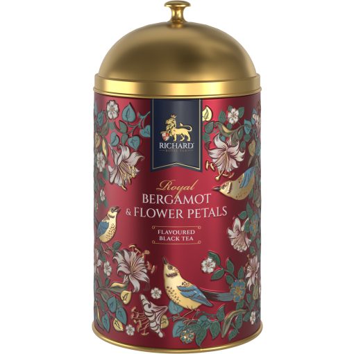 Richard Royal Bergamot & Flower Petals ízesített, szálas fekete tea, fémdobozban 60 g - RED