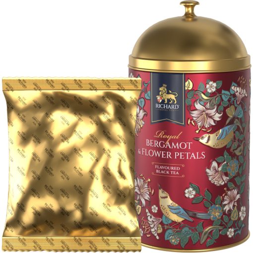 Richard Royal Bergamot & Flower Petals ízesített, szálas fekete tea, fémdobozban 60 g - RED
