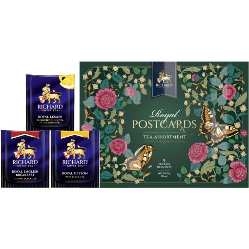 Richard Royal Képeslap filteres fekete teaválogatás 17,1g ZÖLD