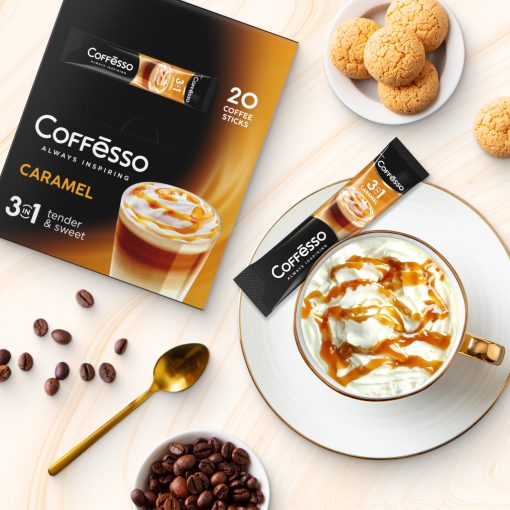 Caffesso Caramel 3in1 instant kávé, 20x15g