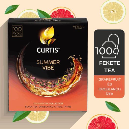 Curtis Summer Vibe Ízesítet Fekete tea, 100 filter