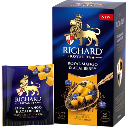 Richard Royal Mangó & Acai Bogyó ízesített fekete tea, 25 filter