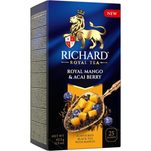 Richard Royal Mangó & Acai Bogyó ízesített fekete tea, 25 filter