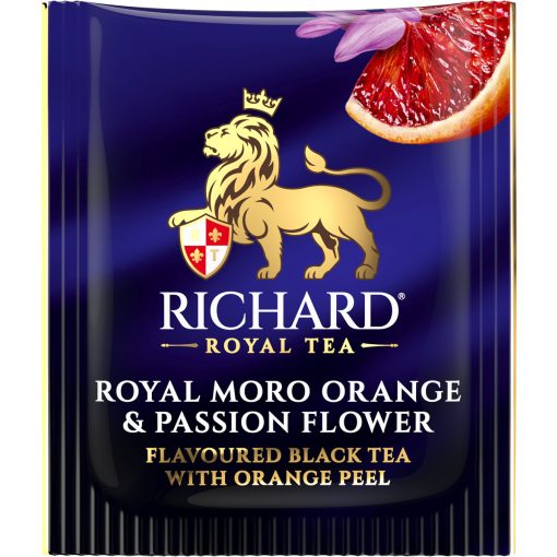 Richard Royal Moro Narancs & Golgotavirág ízesített fekete tea, 25 filter