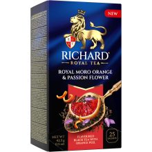 Richard Royal Moro Narancs & Golgotavirág ízesített fekete tea, 25 filter