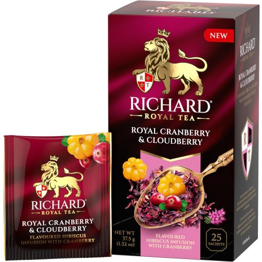 Richard Royal Áfonya & Törpemálna ízesített gyümölcs tea, 25 filter