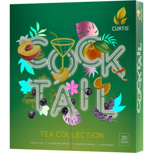 Curtis Cocktail Tea Collection - filteres ízesített tea válogatás, 4íz/doboz, 32g, zöld doboz