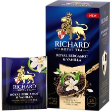Richard Royal Bergamott & Vanília ízesített fekete tea, 25 filter