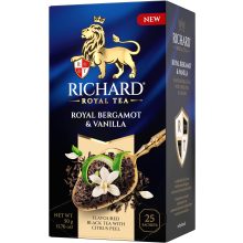 Richard Royal Bergamott & Vanília ízesített fekete tea, 25 filter