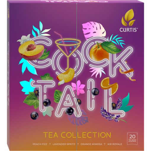 Curtis Cocktail Tea Collection - filteres ízesített tea válogatás, 4íz/doboz, 32g, pink doboz