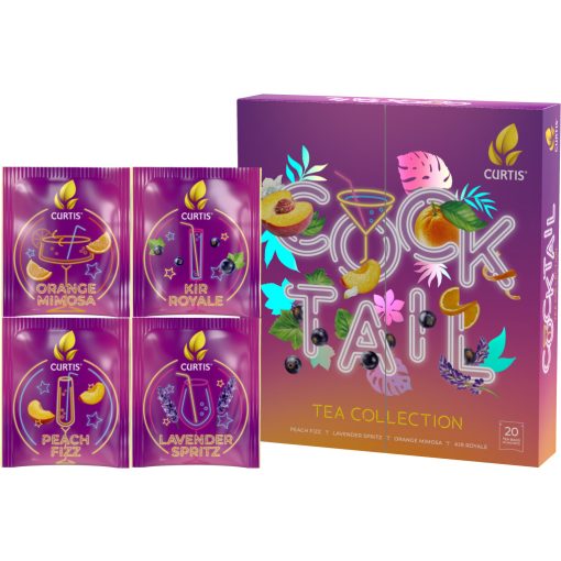 Curtis Cocktail Tea Collection - filteres ízesített tea válogatás, 4íz/doboz, 32g, pink doboz