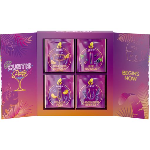 Curtis Cocktail Tea Collection - filteres ízesített tea válogatás, 4íz/doboz, 32g, pink doboz