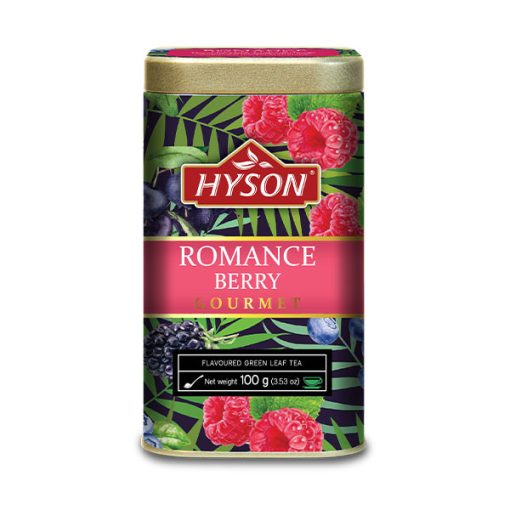 Hyson Romance Berry Fémdobozos Prémium Szálas ízesített zöldtea 100g