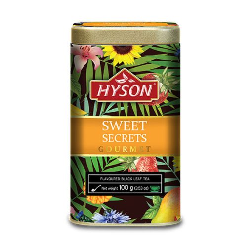 Hyson Sweet Secrets Fémdobozos Prémium Szálas ízesített fekete tea 100g