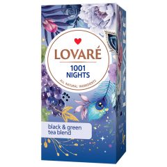   Lovaré Prémium Ízesített Tea Filteres, 1001 Nights ( Fekete és Zöld tea keveréke) 24 filter