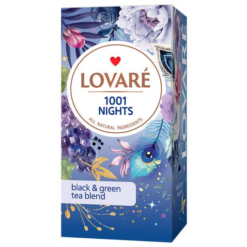 Lovaré Prémium Ízesített Tea Filteres, 1001 Nights ( Fekete és Zöld tea keveréke) 24 filter