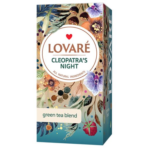 Lovaré Prémium Ízesített Tea Filteres, Cleopatra’s Night (Zöld tea) 24 filter