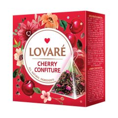   LOVARÉ Cherry Confiture 30g (Fekete és zöld tea keveréke) 15 piramid filteres