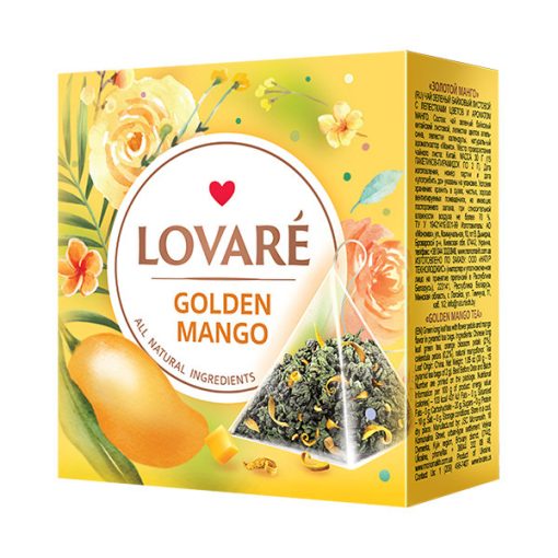 LOVARÉ Golden Mango 30g (Zöld tea) 15 piramid filteres