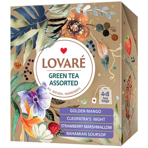 Lovaré Filteres Tea Válogatás, Zöld Tea válogatás, 32 filteres