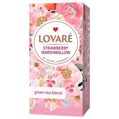   Lovaré Prémium Ízesített Tea Filteres, Strawberry Marshmallow (Zöld tea) 24 filter