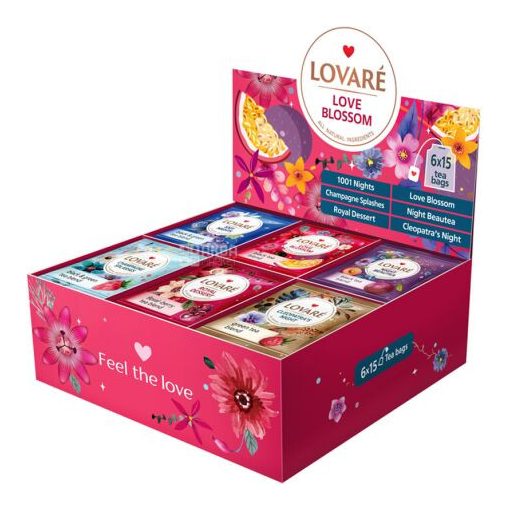 Lovaré Filteres Tea Válogatás, Love Blossom, 90 filteres - 6 íz