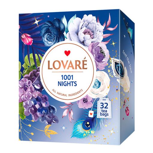 Lovaré Prémium Ízesített Tea Filteres, 1001 Nights ( Fekete és Zöld tea keveréke) 32 filter 