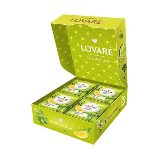 Lovaré Prémium Ízesített Tea Filteres, Citrus Melissa (Zöld tea) 32 filter