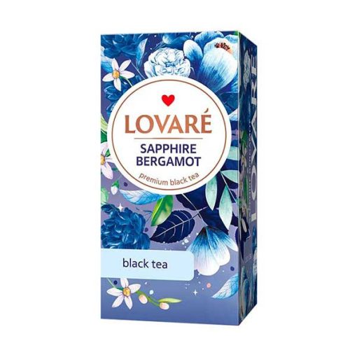 Lovaré Prémium Ízesített Tea Filteres,  Sapphire bergamont (Fekete tea) 24 filter