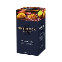Sherlock Secrets - Pleasure Time, ízesített filteres fekete tea, 39, 6g, 22filter