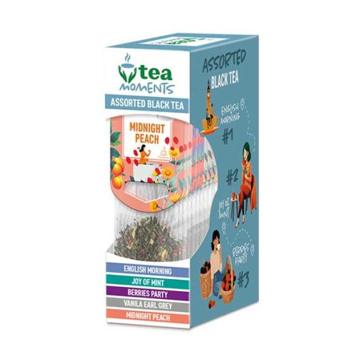Tea Moments Assorted Black Tea, Teaválogatás 5íz - 15CP, 33,6g